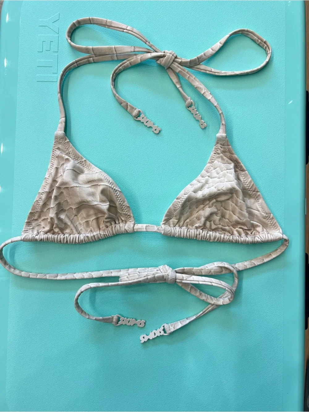 NWOT SKIMS Croc Print Triangle Bikini Top